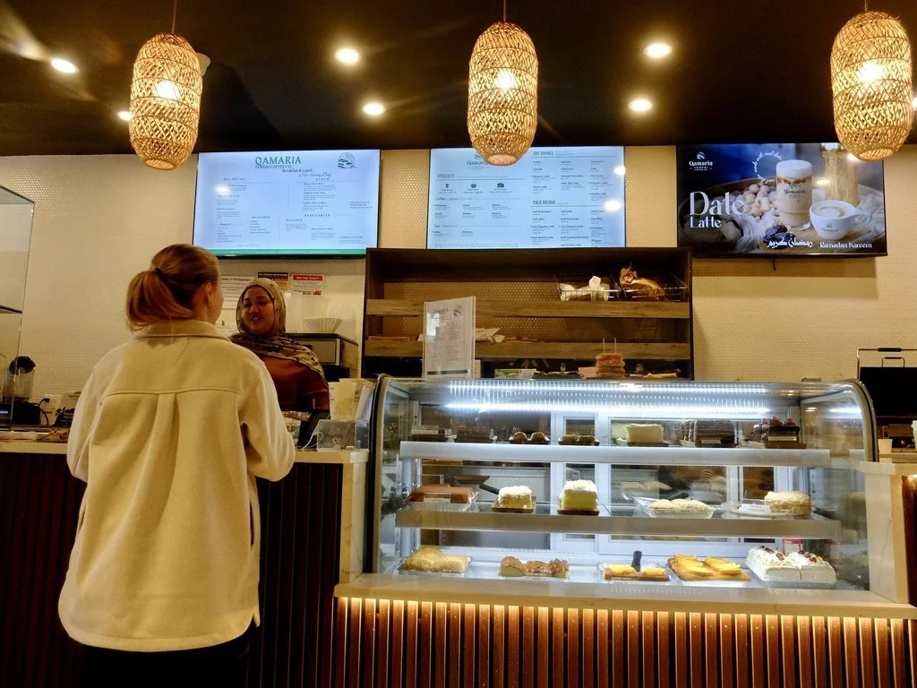  QAMARIA Yemini Coffee Co.  I liked their mini baklava;  perfect size. 