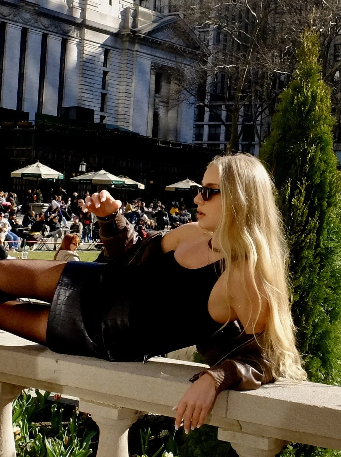  Posing in Bryant Park. 