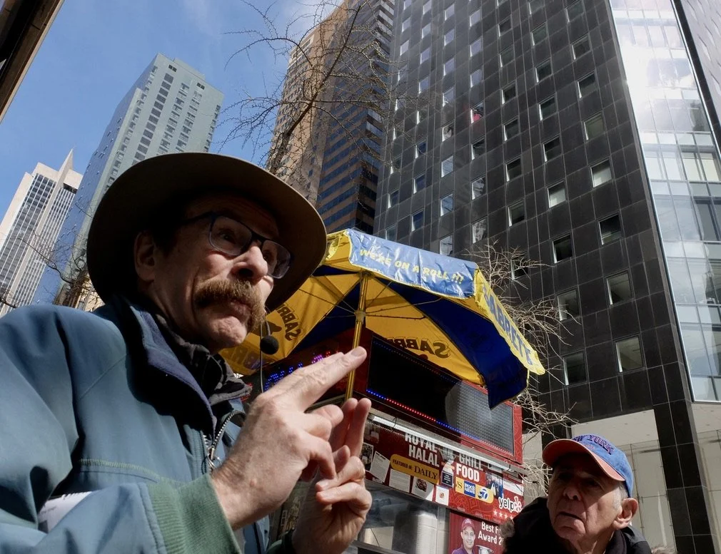  Tony Robbins, Architecture Historian at the start of a Municipal Art Society (MAS) Times Sq./B'dway Theater District Walking Tour.  We had taken several MAS Zoom tours with him.  He was as good, or better in person; very knowledgeable with a droll s