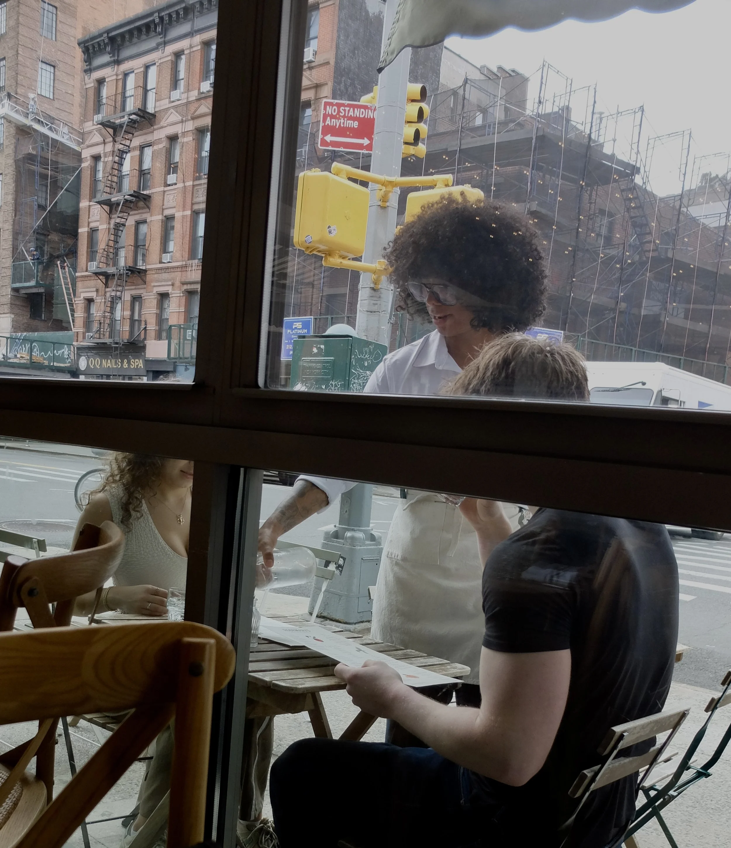  At Rosemary's Italian Restaurant our waiter, seen outside, was from Vallejo, CA. 