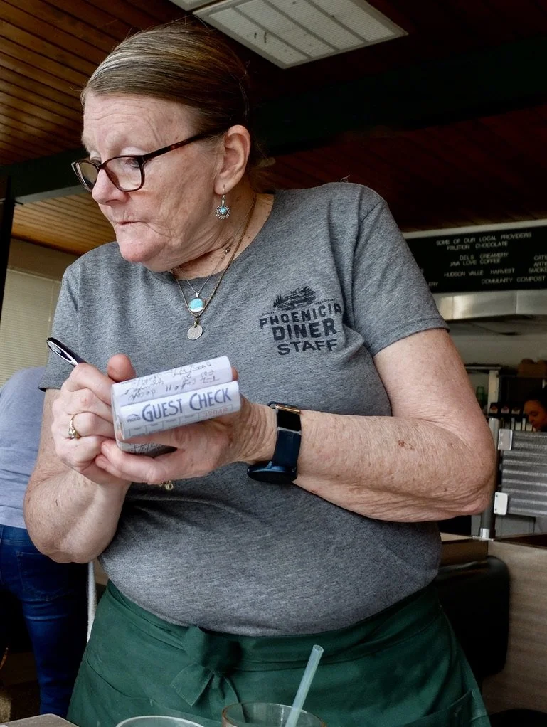  First stop on our way to Hunter, NY, the Phoenicia Diner for lunch. Two days later when we returned for breakfast, she remembered us "...table 7 &amp; he ordered the pan fried trout."  Hurley Ave, Kingston, NY.   