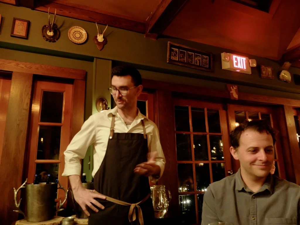  Steven our server has worked here for two year &amp; never wants to leave.  No knife throwing in the kitchen. He loves his job &amp; where he lives.  Deer Mountain Inn Restaurant &amp; Lodge, Tannersville, NY. 