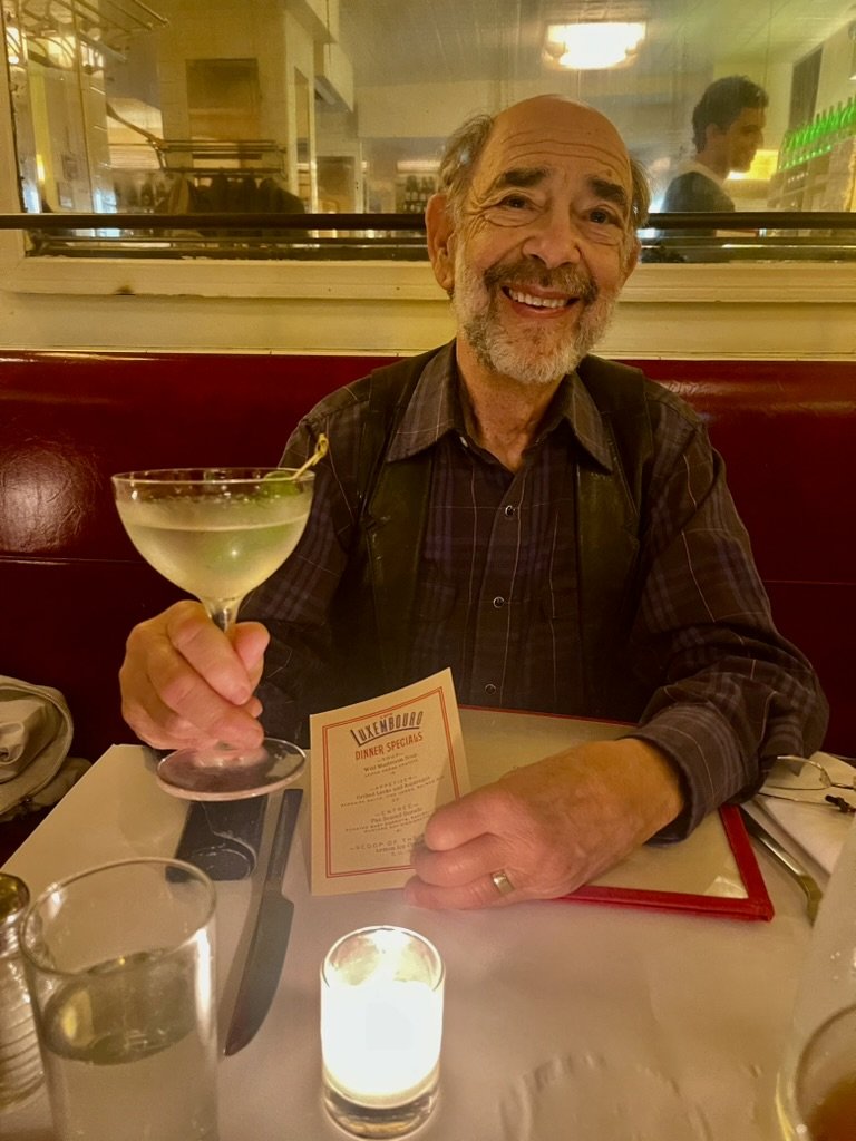  Cafe Luxembourg,  200 W. 70th St .,  NY, NY.   Many times we go here the first night we arrive in Manhattan.  It always is a beautiful back &amp; forth 1.5 mile walk  to our hotel on 54th &amp; 6th.  Last time we were here, Valentine’s Day 2025, Nat