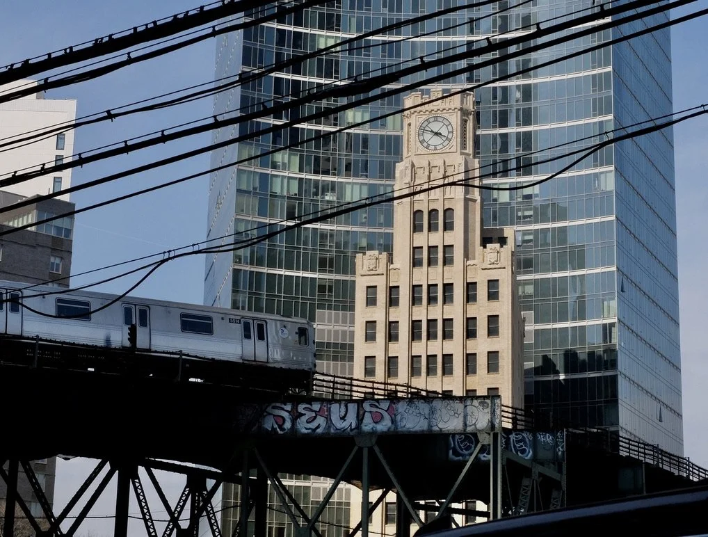   And then the train showed up.   En route to Manhattan. 