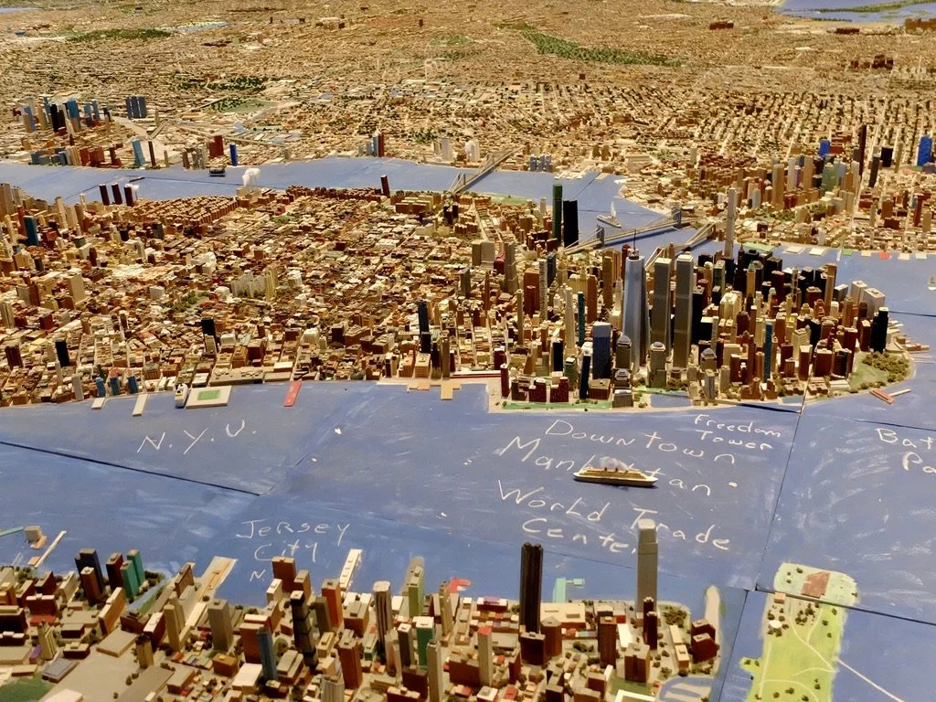  JOE MACKEN'S MODEL.  Museum of the City of New York. HE BUILT THIS CITY:  “Created entirely by hand from everyday materials including balsa wood, cardboard, and glue, Joe Macken's monumental model of New York City is the product of 21 years of passi