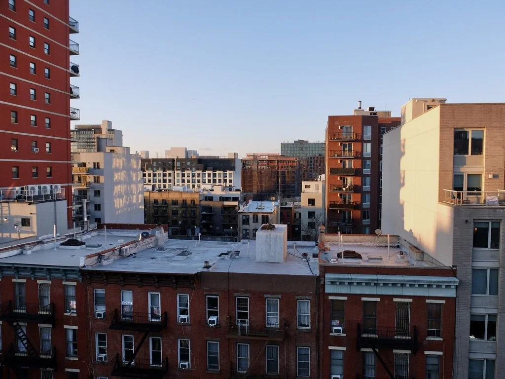  Meanwhile, now in Brooklyn, the view from apt. 602 in Prospect Hts. The Manhattan skyline is now obliterated by buildings.  The Atlantic Avenue corridor has been rezoned to encourage development.   