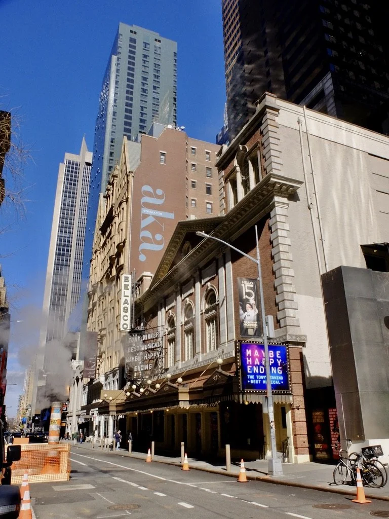  BELASCO THEATRE as we awaited the start of the Municipal Art Society (MAS) Times Sq./B'dway Theater District Walking Tour.  We soon learned that the windows above the entrance indicated that this was an “impresario threatre.”  The impresario had his