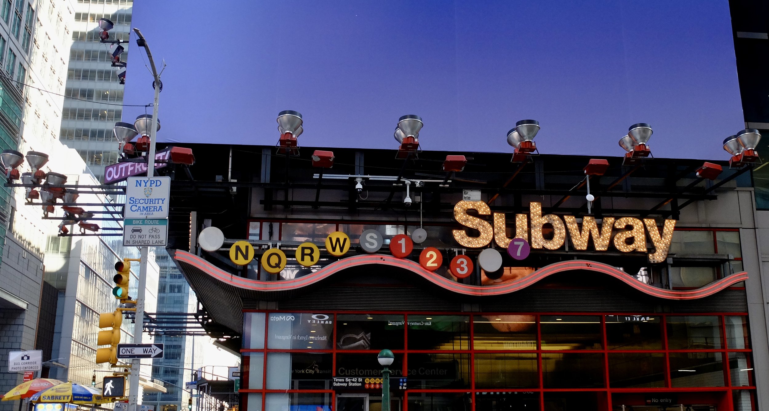  …coming into Times Sq. 