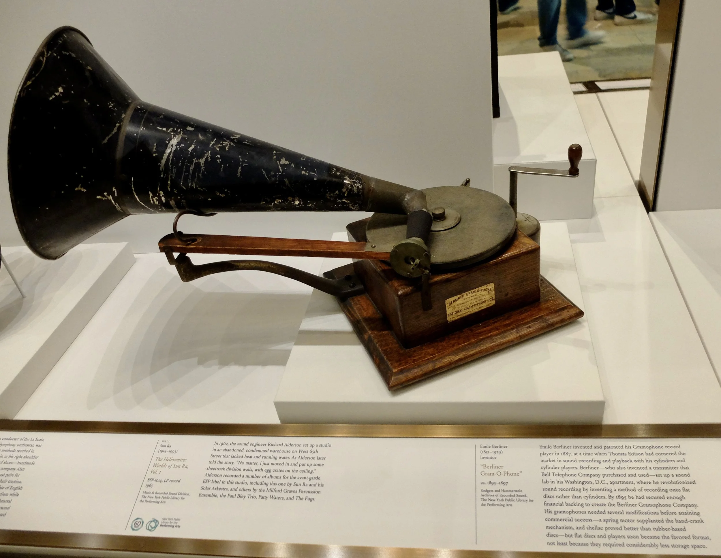  Polonsky Exhibition of The New York Public Library's Treasures.  We’ve seen many great exhibits here.  Elliot suggested we stop by on our way to dinner on Times Sq.  Zoom in on the lower right to read about the "Berliner Gram-O-Phone." 