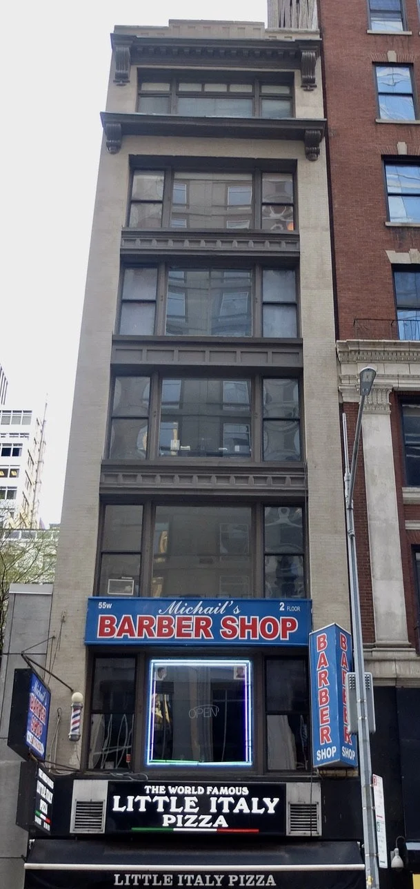  It’s nice to admire the old stuff remaining.  Since 1965, Little Italy Pizza has been at this, their only location, on West 45th Street.  “Michail's Barber Shop stands as a testament to traditional barbering in a modern urban landscape…” 
