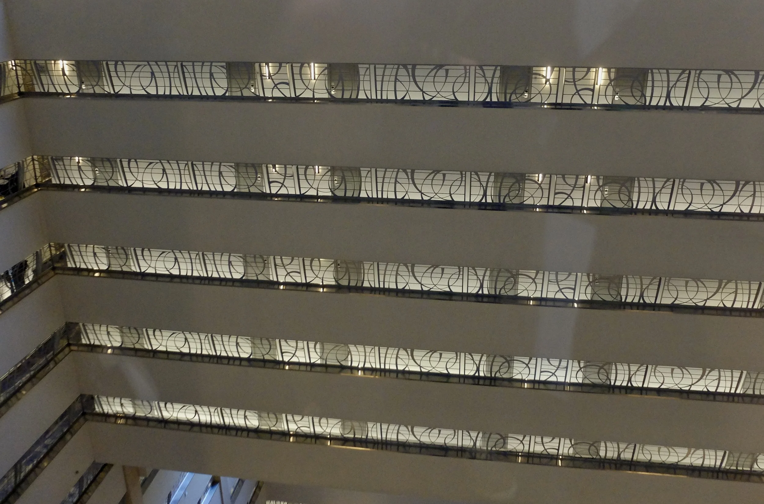  … it’s theater.  Ascending in the windowed elevator. 