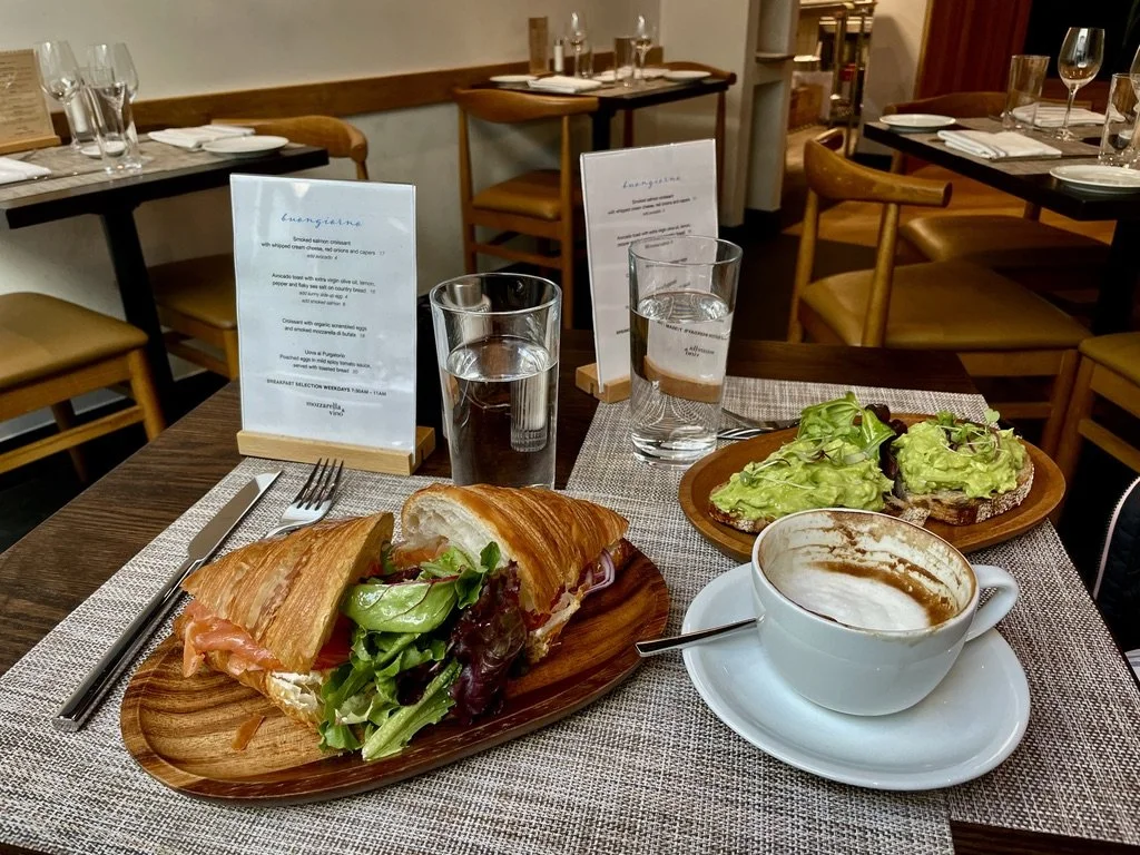  At Mozarella &amp; Vino on 54th Street.  This big breakfast was needed as we were off for a long walk. 