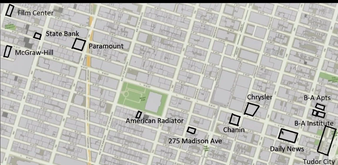  On Jan. 26th, Tony Robins of the Municipal Art Society had presented a Zoom virtual  Art Deco 42nd Street Tour .  I took good notes as I felt that by our visit in April, I would be able to do this walk, with stops along the way to rest my leg. 