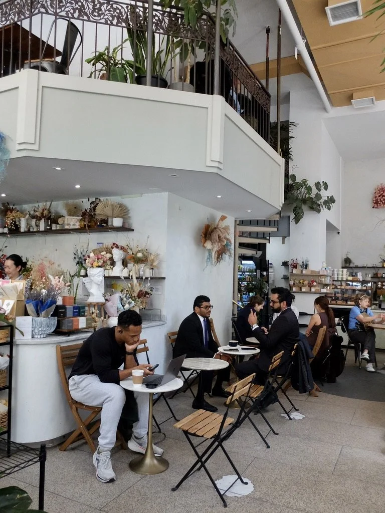  Flower &amp; Coffee.  This combo seems to be a new thing here. 