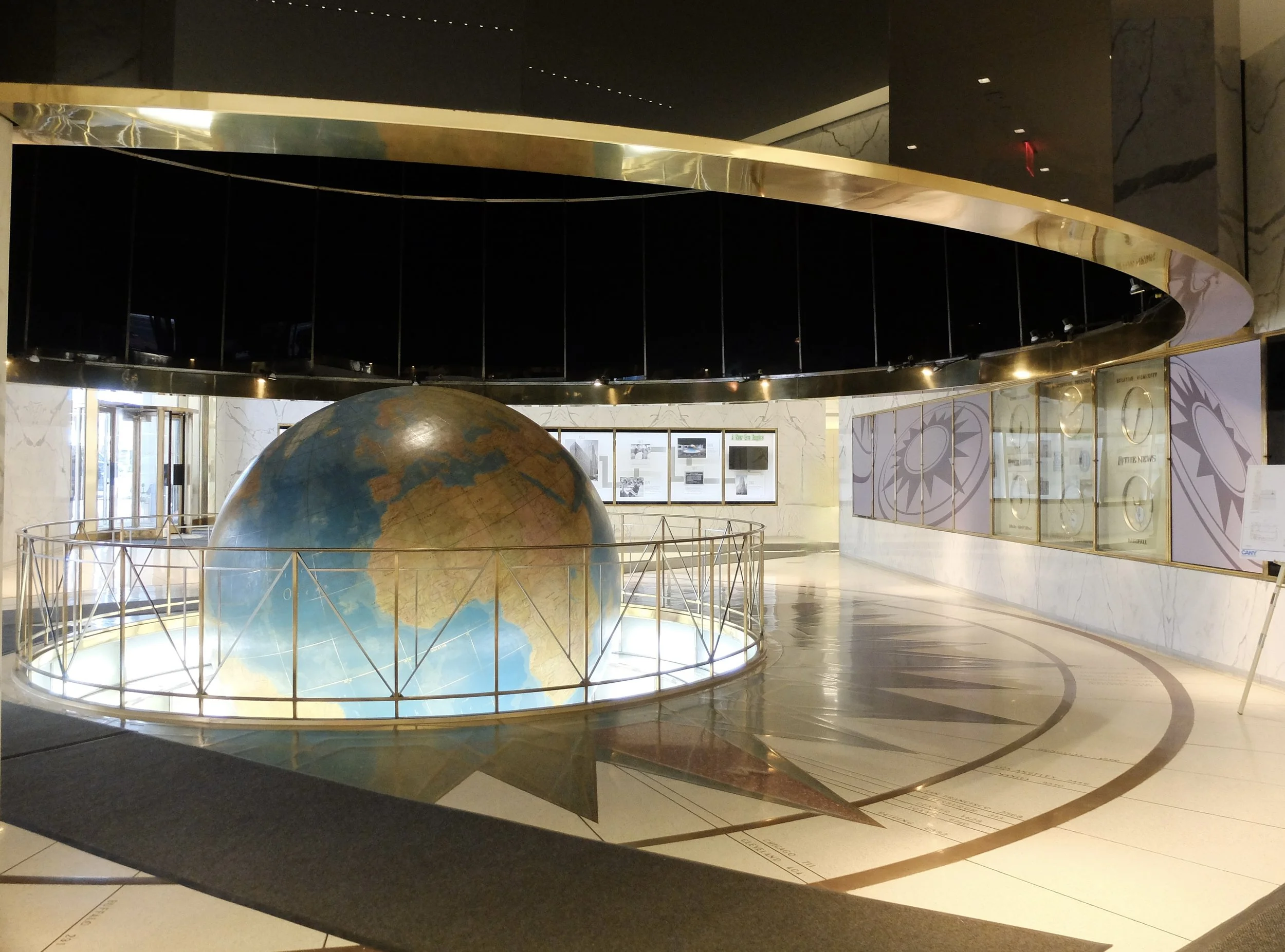  Daily News Bldg. lobby with globe. 