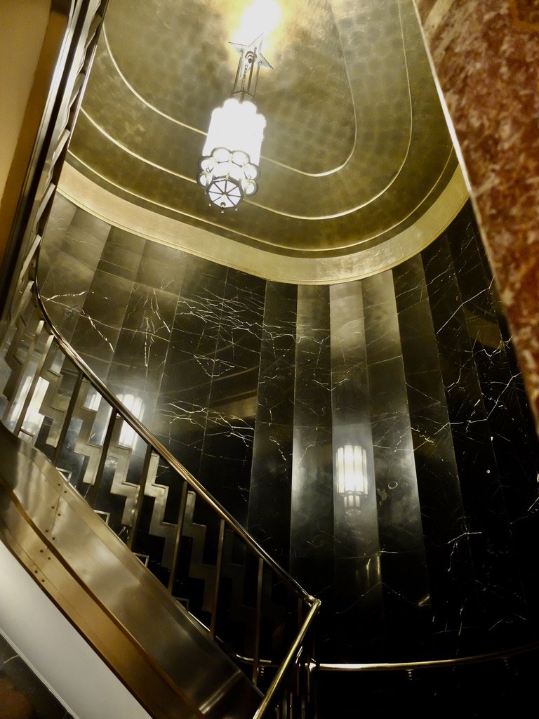  Stairwell in lobby of the Chrysler Bldg. lobby, 