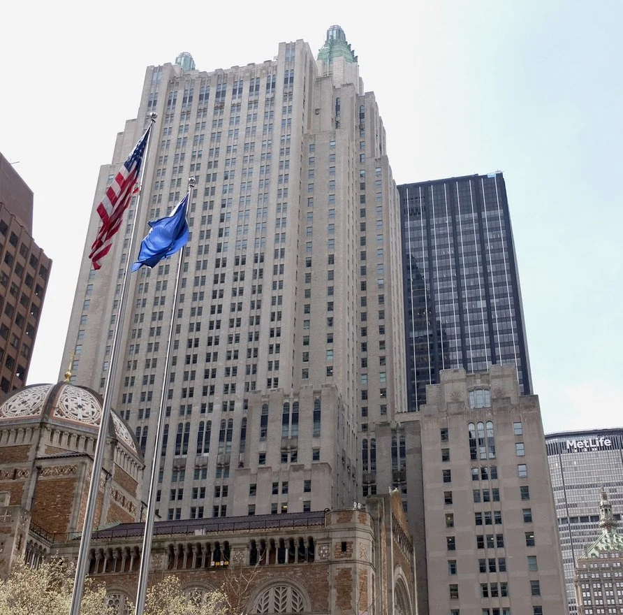  The 1931 Waldorf Astoria Hotel &amp; Condos. in the foreground St.  Bartholomews Church,  1914 &amp; 1930. 