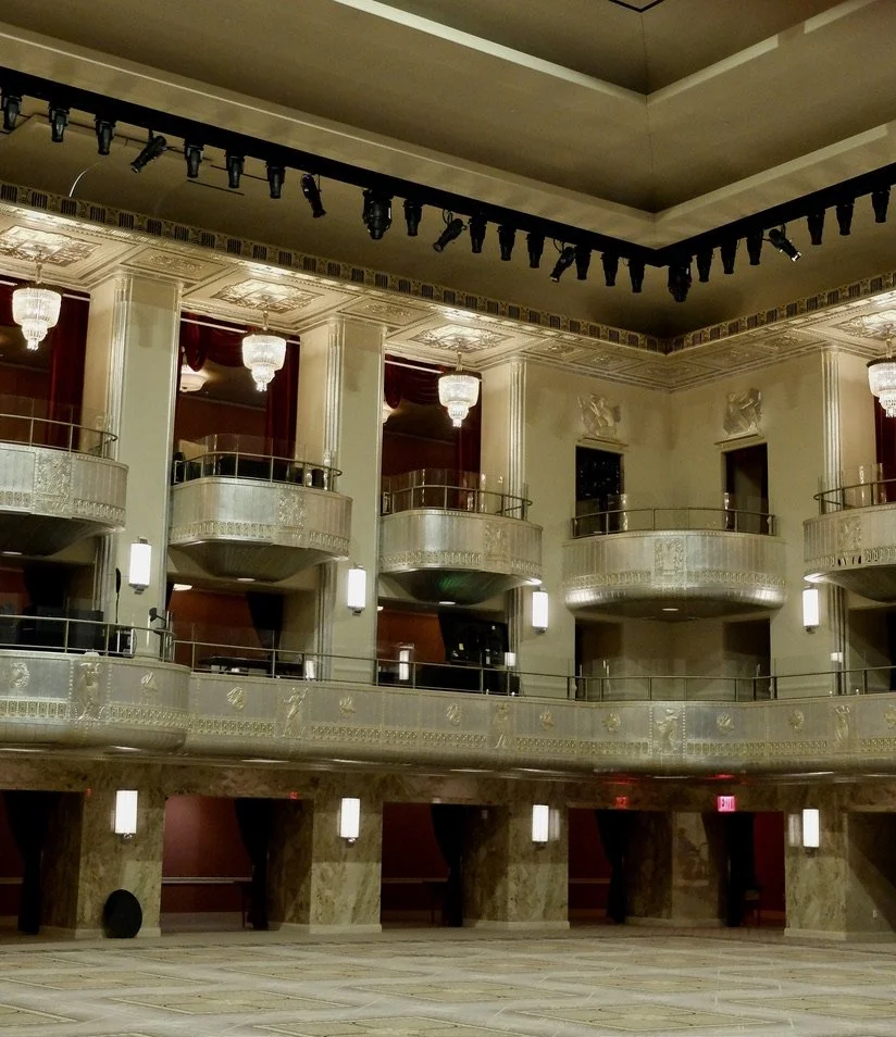  Waldorf Astoria Hotel tour with Noel.     Recently renovated Grand Ballroom. "The three-story, 1,500-person capacity space..."                     