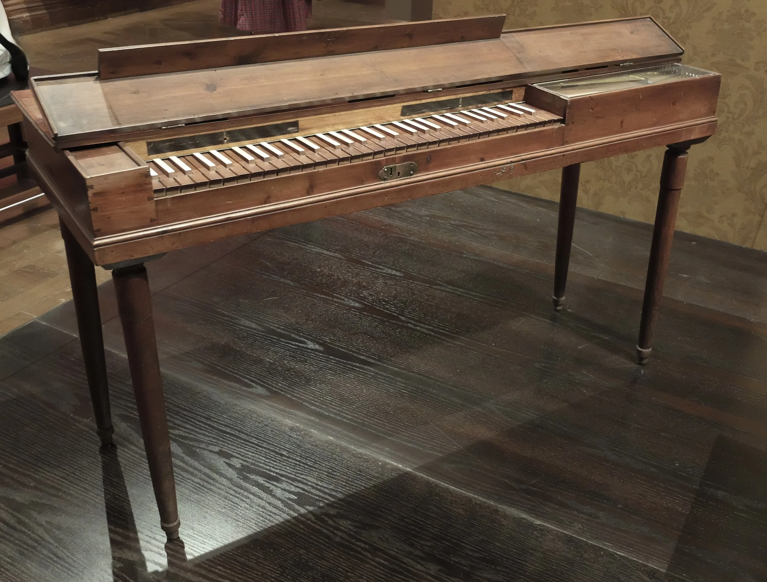  This was Mozart’s traveling clavichord. Wolfgang Amadeus Mozart: Treasures from the Mozarteum Foundation of Salzburg.  The Morgan Library &amp; Museum. 