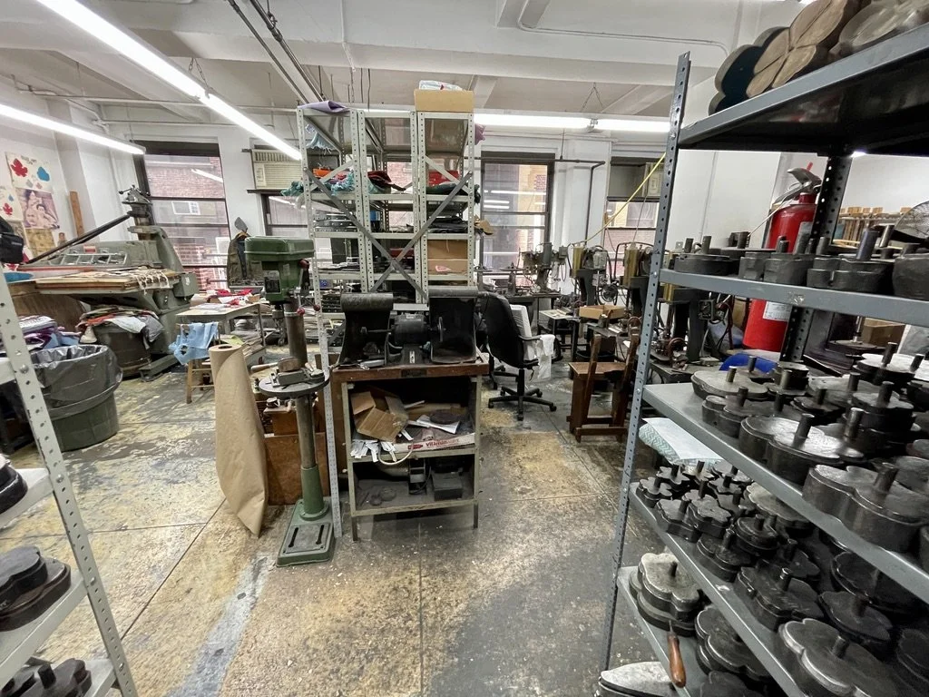  Today, it is run by Warren and Adam Brand, 4th-generation artisans.  Laurie, milliner &amp; owner of Madge &amp; Me Hats in San Rafael suggested we call &amp; arrange a tour.  Adam accommodated us.  Many of these molds, from the early 1900’s,  were 