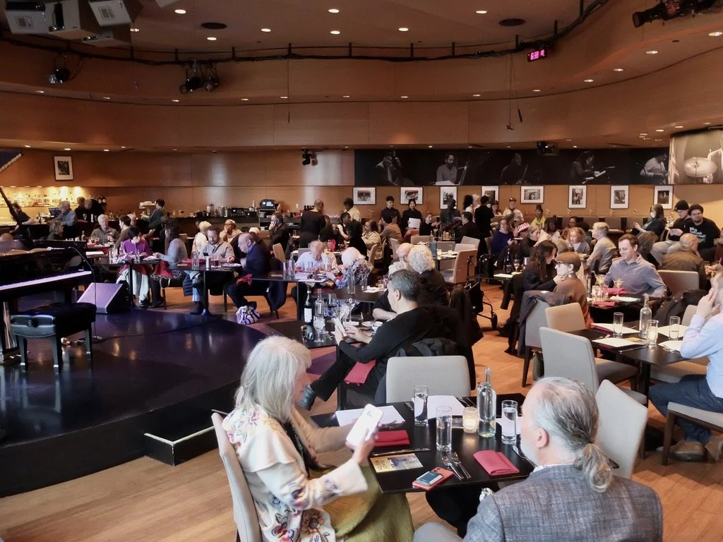  A Centennial Piano Tribute to Randy Weston at Dizzy's Club Jazz at Lincoln Center in the Time Warner Building.   Some of the performers are standing in the middle at the way back.  See if you can spot Casey, Elliot &amp; Naomi. 