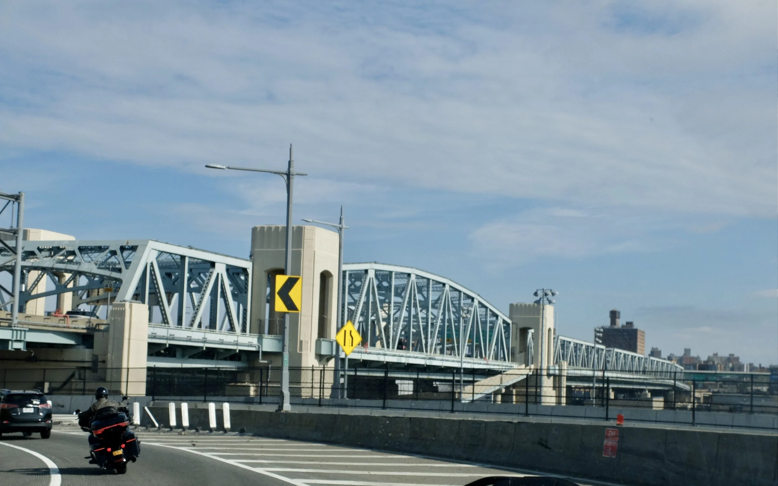  Driving up the Harlem River Drive.  We went under all these bridges when we took the Circle Line Tour around Manhattan a few years ago. 