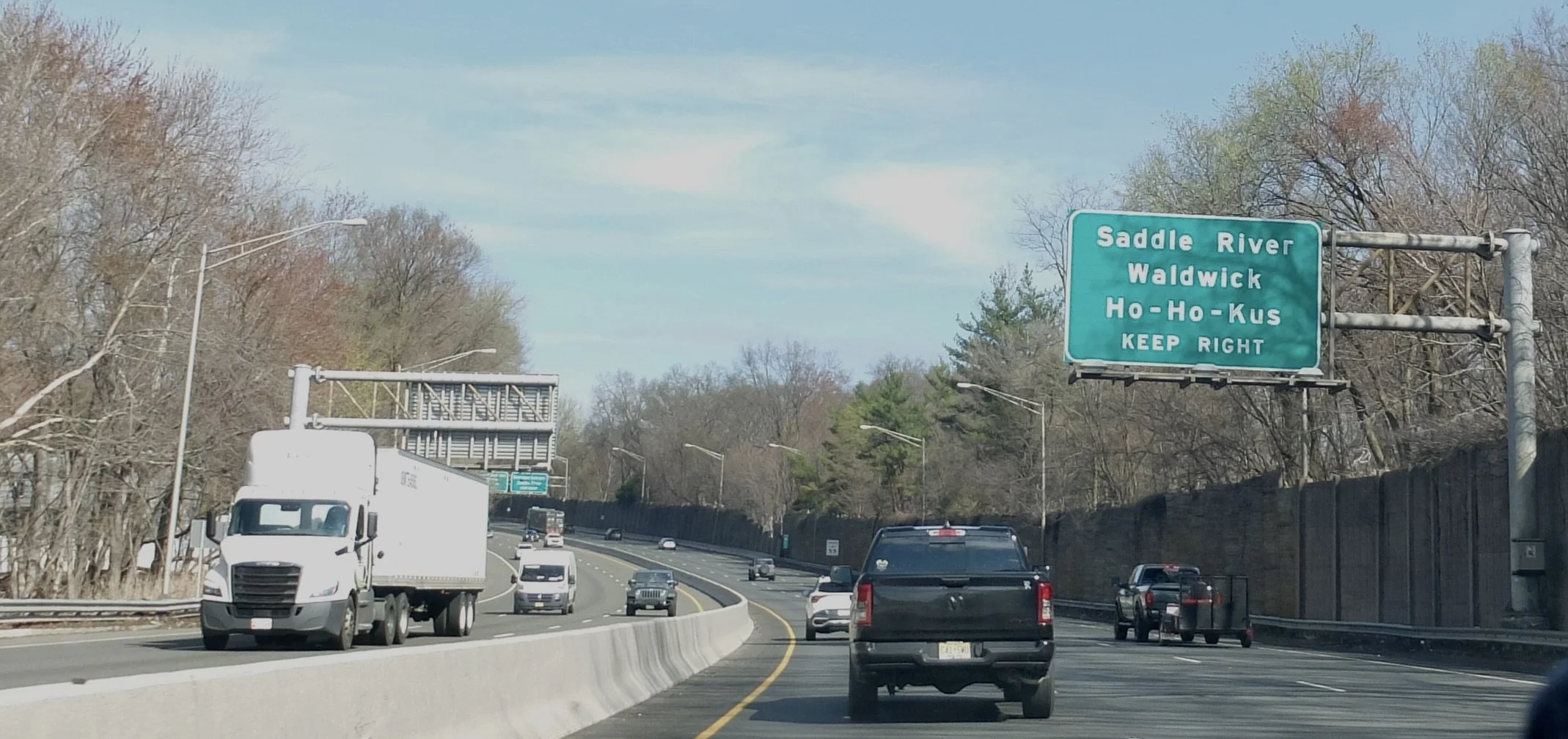  Through New Jersey &amp; soon back into NYS.  "While efforts had been made in the ensuing decades to change the name or to alter the way in which the name of the borough is capitalized and punctuated, the borough remains as 'Ho-Ho-Kus' New Jersey." 
