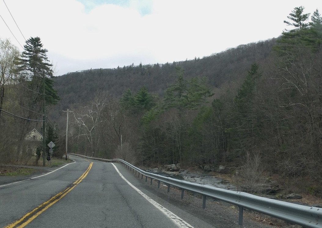  Rte. 23A near Phoenicia, NY -"Esopus Creek...is a tributary of the Hudson River that drains the east-central Catskill Mountains...&amp; is part of New York City's water supply system." 