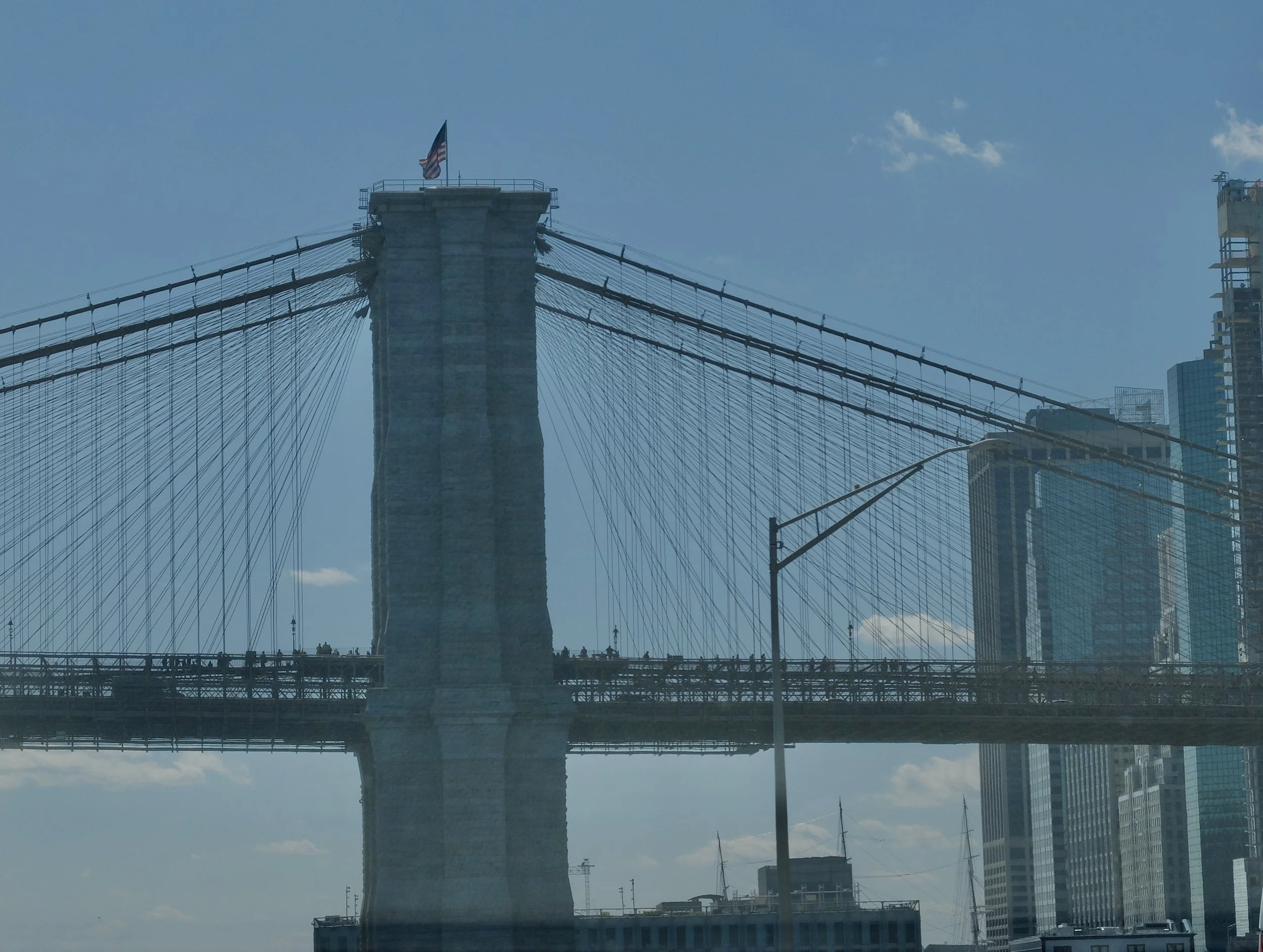  Approaching the Brooklyn Bridge on the FDR Drive.   