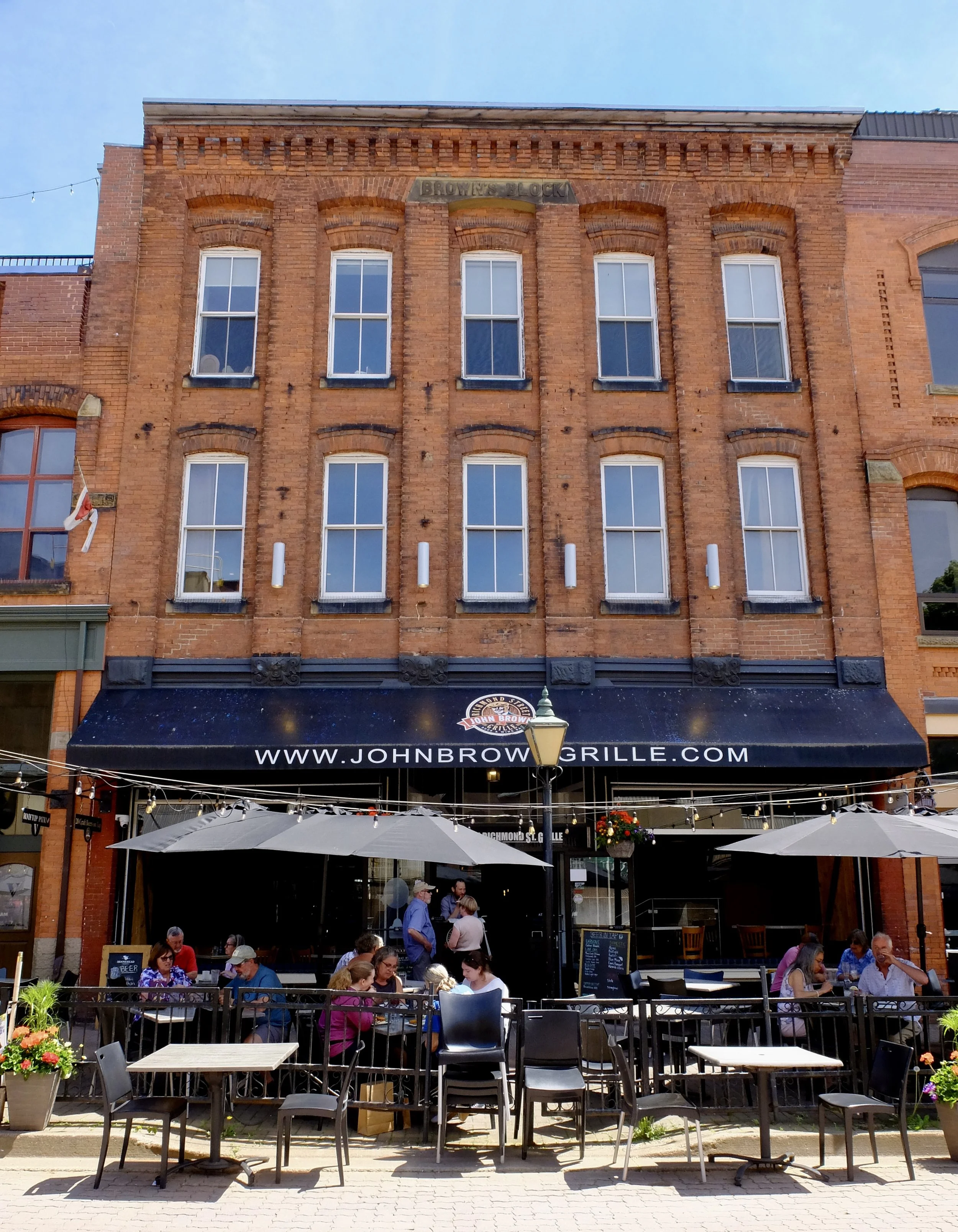  John Brown Grille in a late 1800's former warehouse an Italianate Commercial style building on Victorian Row, a pedestrian only street.  Charlottetown,  PEI . 