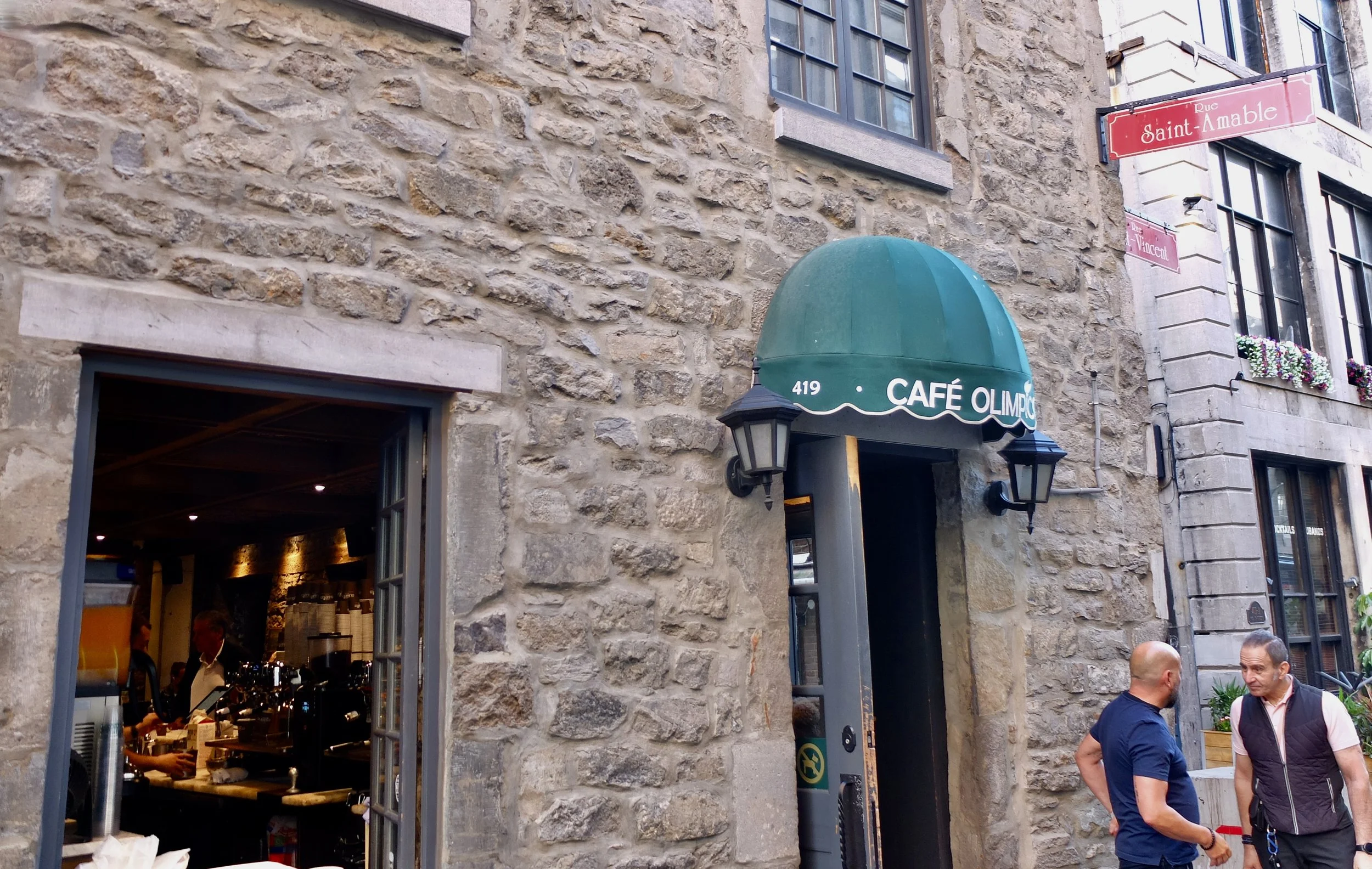  Two guys outside Café Olimpus, Montréal. 