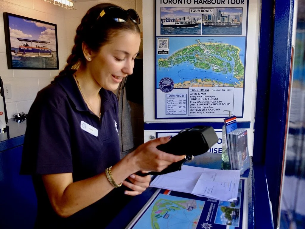  Liana checks us in for the Toronto Harbor Tour. 
