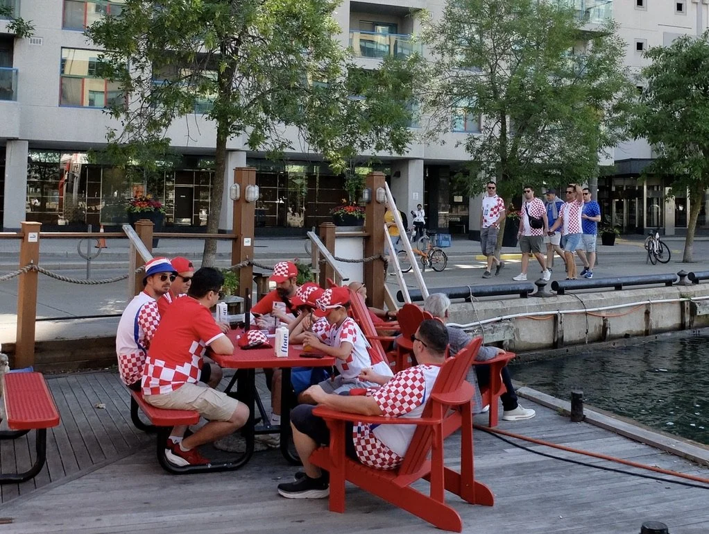  Croatia vs. Panama game this day.  Croatians outnumbered Panamanians on the streets of Toronto. 