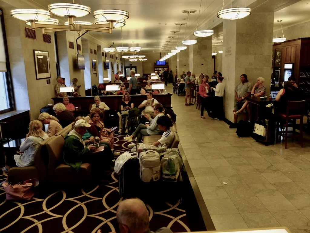  We arrived at Canada’s busiest railway station, the Toronto Union historic Beaux-Arts landmark Station, a little earlier than suggested &amp; got comfortable seats.  