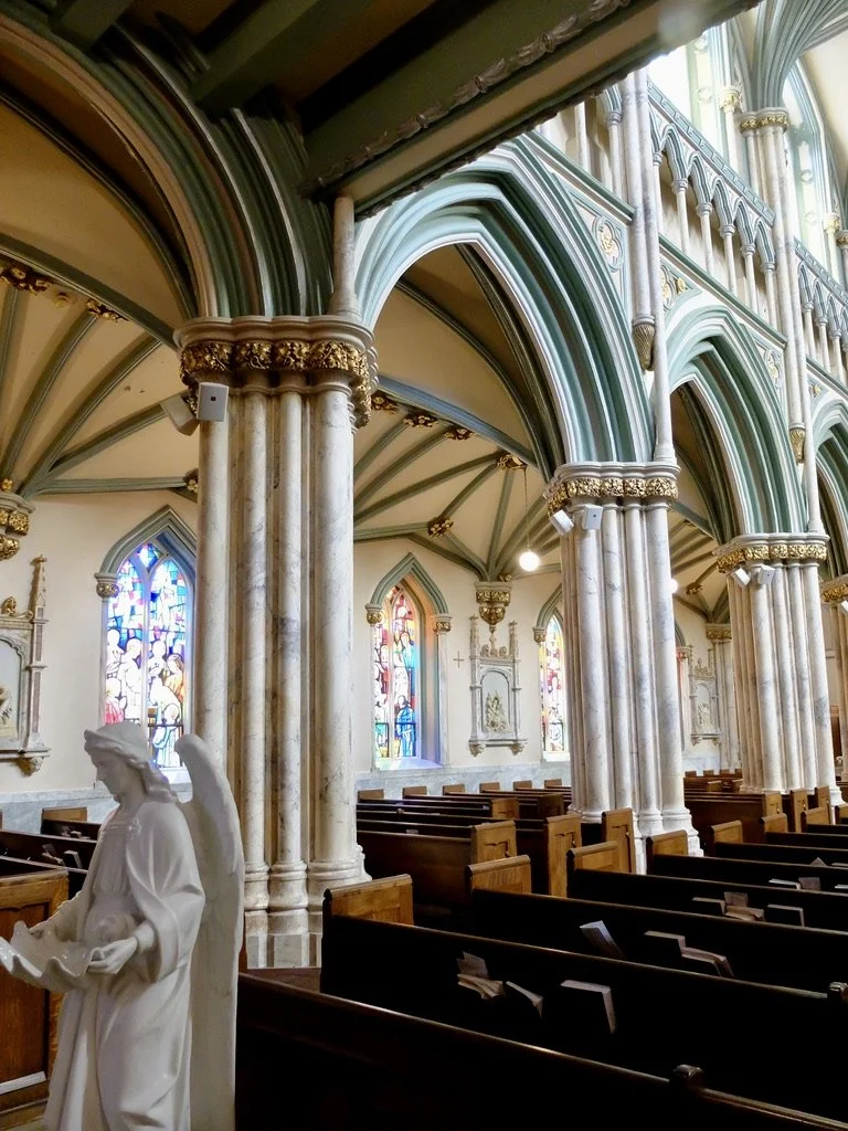  The stone structure of the Basilica of Saint Dustan was built between 1913 &amp; 1919; the cathedral of the Diocese of Charlottetown in Charlottetown, PEI. 