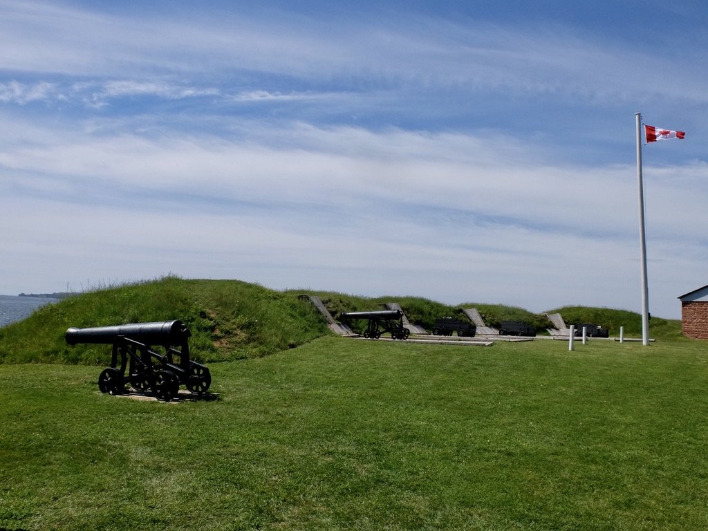  PRINCE EDWARD BATTERY ca. 1605 above the Victoria Park Boardwalk.  “By 1883 the battery was described as ‘entirely useless.’" Charlottetown, PEI. 
