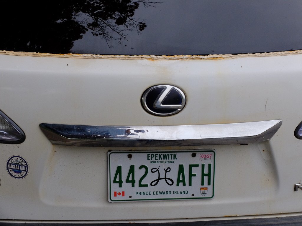  Charlottetown, PEI - License plate EPEKWITK - HOME OF THE MI'KMAQ -  “Epekwitk is the standardized spelling of the name for Prince Edward Island in the Mi’kmaq language.” 