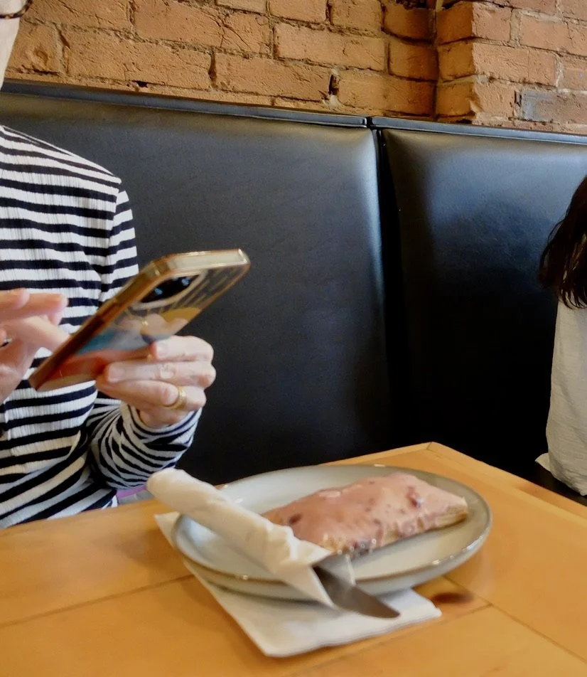  Pop-Tart @ The Gallery Coffee House &amp; Bistro, Charlottetown, PEI.  Our server had never heard of Pop-Tarts.  Nomi told her about "“Unfrosted'...a 2024 comedy film by Jerry Seinfeld about the creation of Pop-Tarts." 