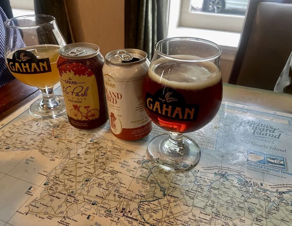  Some brews for Marty &amp; Don before we hit the road to catch our sleeper train in Moncton, New Brunswick to take us to Montéal. Great George Hotel, Charlottetown, PEI. 