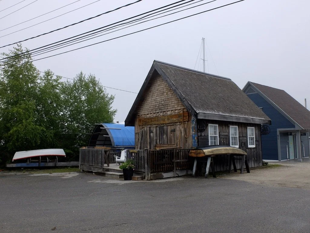  Heritage Boatyard Co-Op Boat Building Shed, Peggy's Cove, Nova Scotia.  The sign says Mahone Bay but it's in Peggy's Cove. 