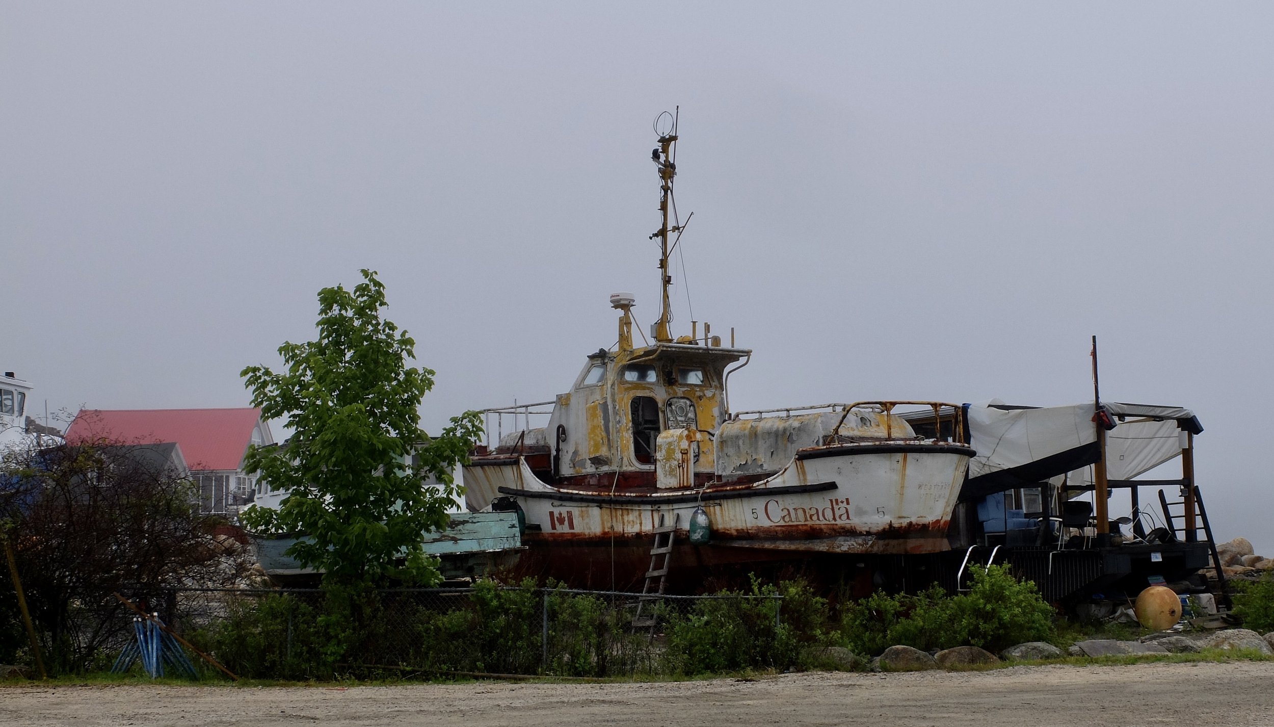  Permanently dry docked fishing boat, Peggy's Cove, Nova Scotia. 