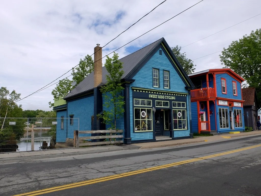  Much to my chagrin, Sweet Ride Cycling was closed. Town of Mahone Bay, Nova Scotia. 