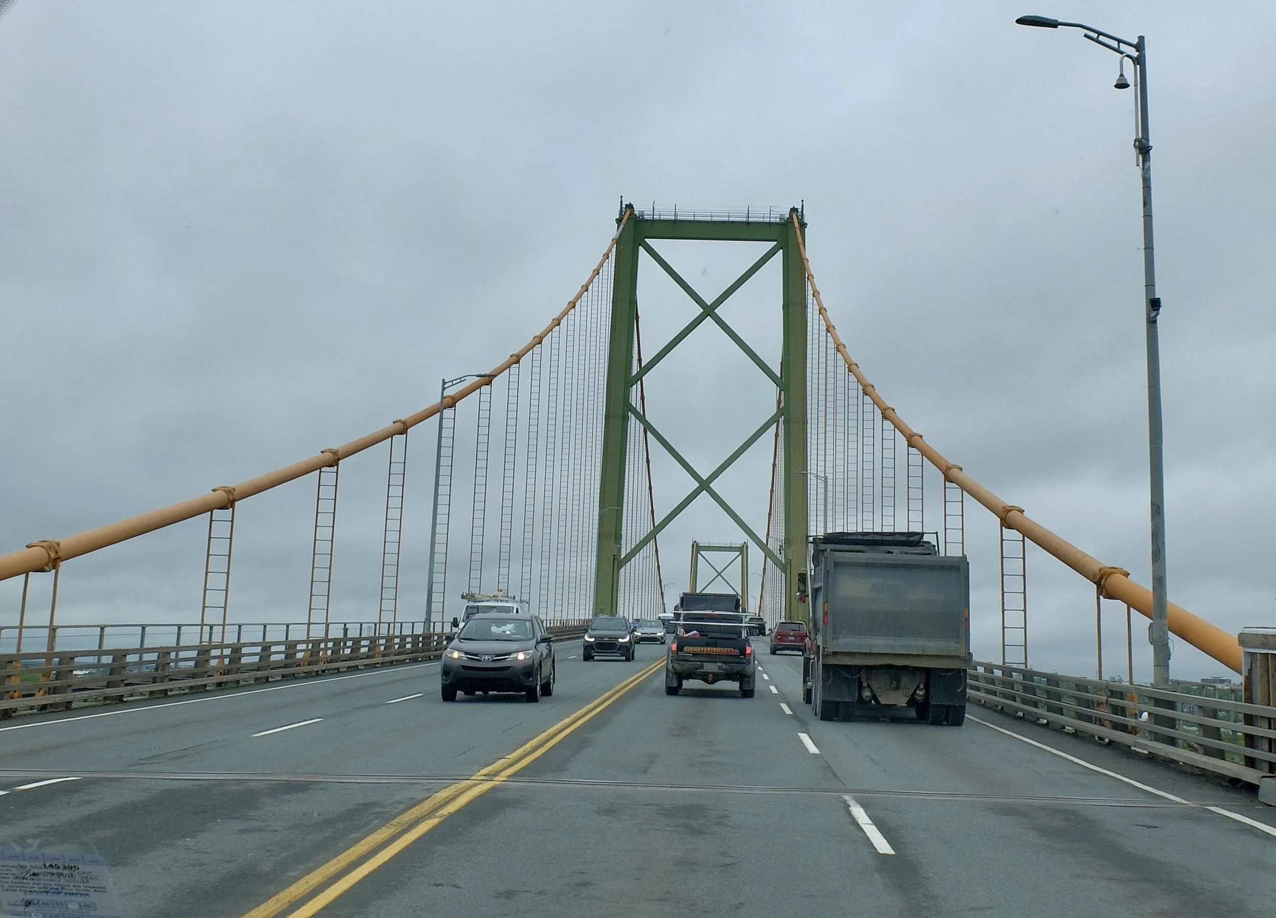   …and opened on July 10, 1970. It is notable as having been the first bridge built in North America using an orthotropic steel deck..."  “…allowing longer spans and more efficient bridge designs.”  MacKay Bridge, Halifax, Nova Scotia. 