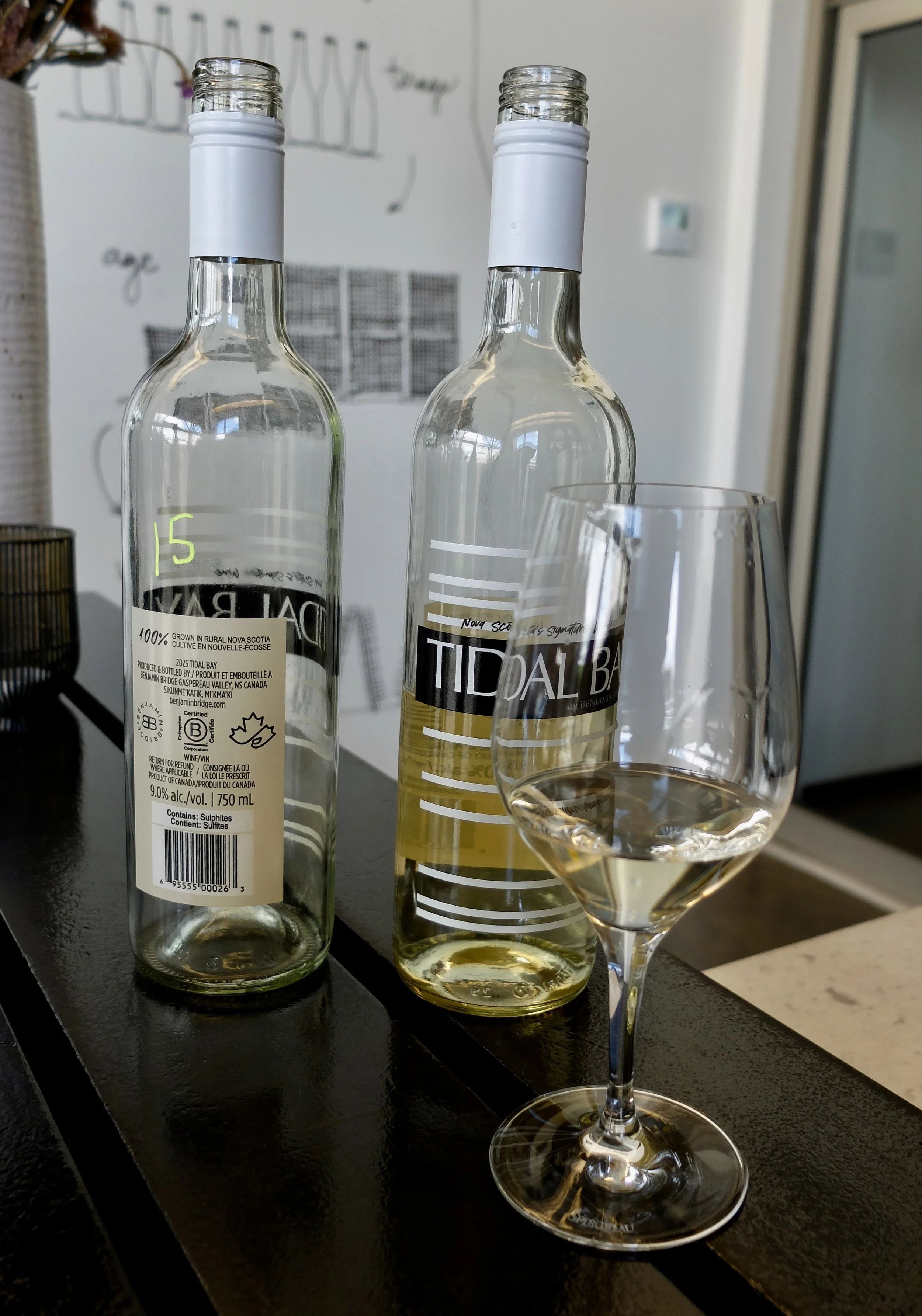 Benjamin Bridges Winery. Annapolis Valley vineyard tour with JD.    Tidal Bay Appellation — Nova Scotia’s Signature White Wine  “Officially launched in June 2012, Tidal Bay was created by the Winery Association of Nova Scotia to define and protect t
