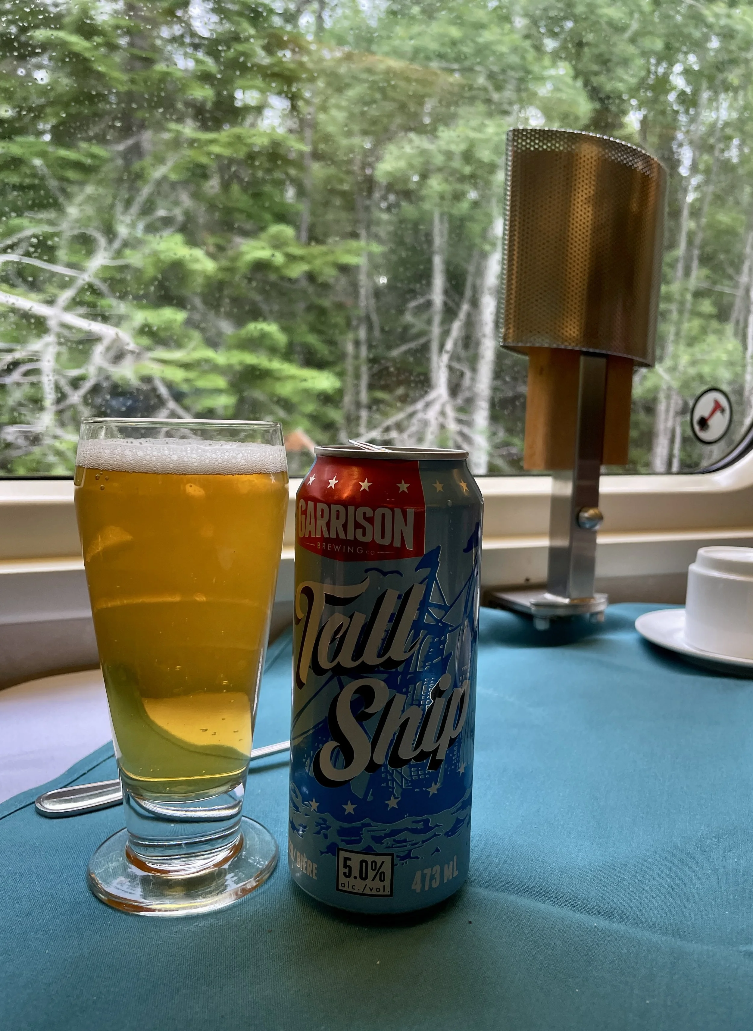  Garrison Brewing Co. Small batch brewing since 2017, Halifax, Nova Scotia.  We had dinner there.  VIA sleeper train to Montréal from Moncton. 