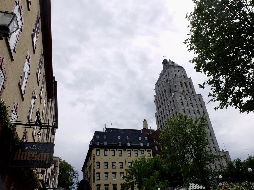  We ducked into Dorsay Pub Britannique for lunch during a downpour. “Since 1973, Dorsay Pub Britannique has been bringing Old Quebec to life.”  And to us, shelter from a storm, some good eating, drinking, comraderie &amp; FIFA Football. 
