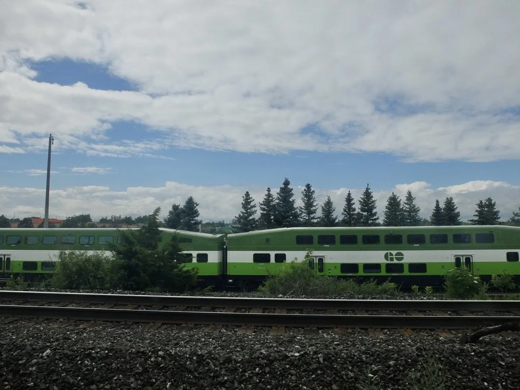  The commuter train to Toronto.   Seen from train Montréal to Toronto. 