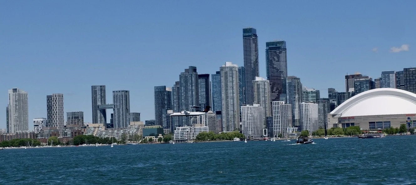  Plane on approach to Billy Bishop Airport.  Toronto Harbour Tour with Captain Will &amp; Paco. 