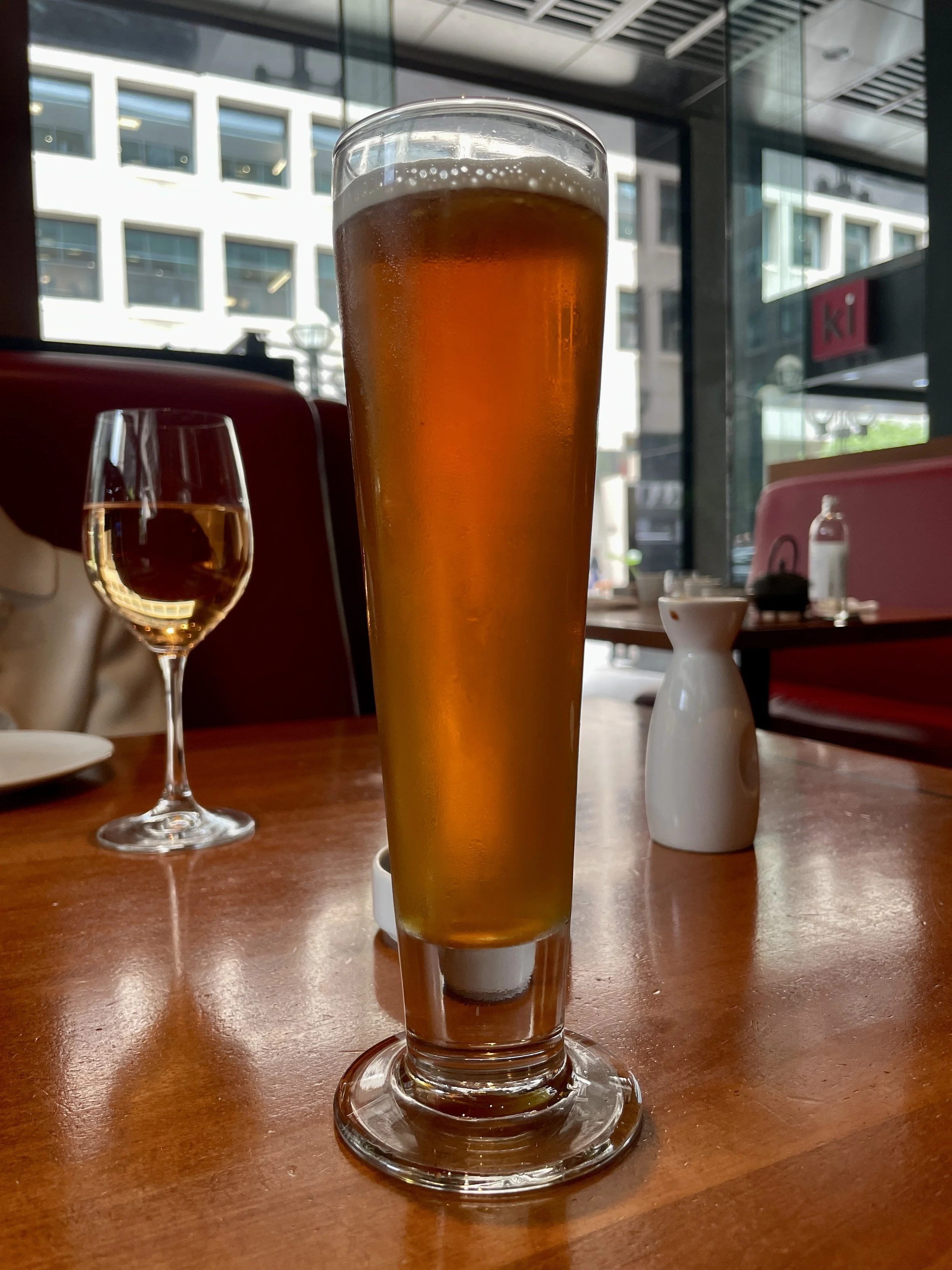  “Ki in Toronto -Irrashaimase. Welcome to ki modern japanese + bar.  Combining the essence of traditional Japanese cuisine with the latest modern influences at both our hot kitchen + sushi bar.”   Creemore "Bohemian" Lager, Ontario &amp; rose from Pr
