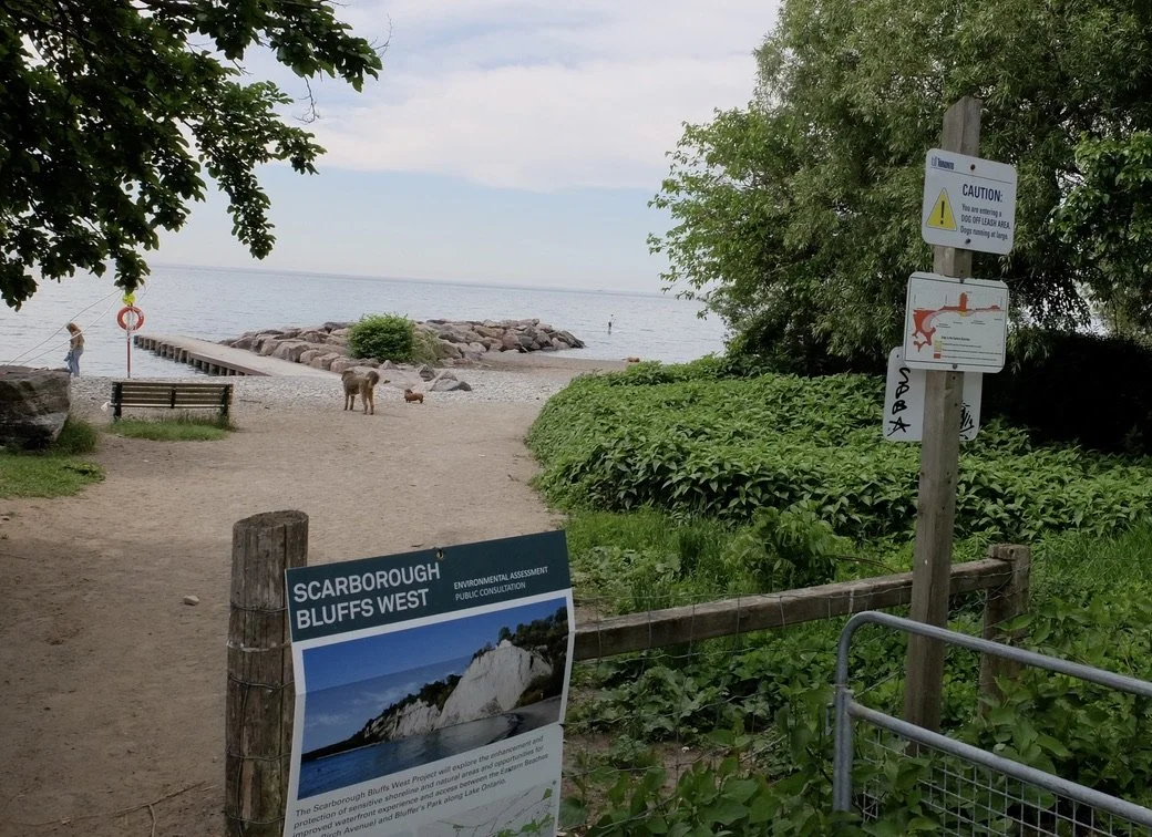  “CAUTION: You are entering a  DOG OFF LEASH AREA  Dogs running at large.” 